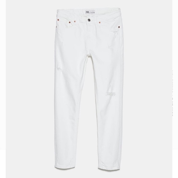 Zara Woman Off White The Slim Boyfriend Straight Leg Jeans Size 4 - Picture 2 of 10